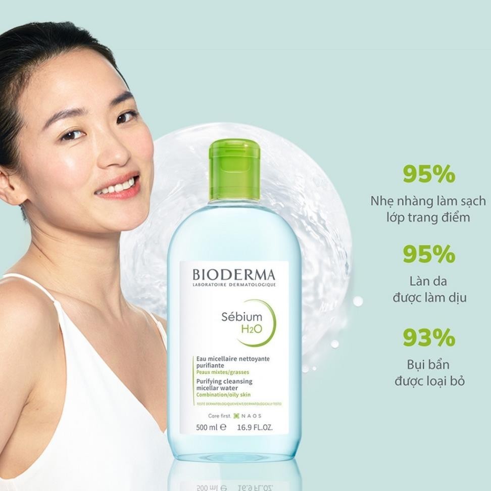 Nước Tẩy Trang Bioderma Senbium H2O Làm Sạch Sâu Cho Da Dầu, Da Nhạy Cảm, Giảm Mụn 500ml