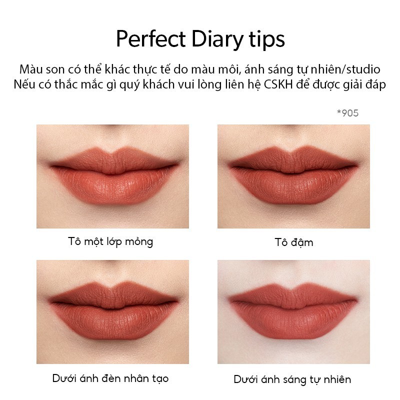 Son kem PERFECT DIARY DreamMatte màu lì siêu mịn lâu trôi cao cấp 2.5g