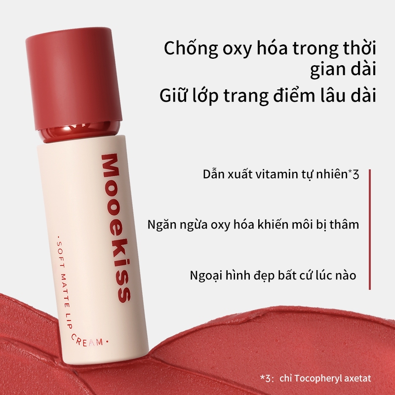 Mooekiss Lip Cream Matte Velvet Lip Cream Non-Stick Cup Son Môi Không Phai Màu