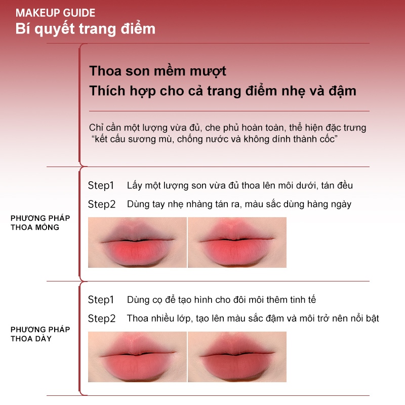 Mooekiss Lip Cream Matte Velvet Lip Cream Non-Stick Cup Son Môi Không Phai Màu