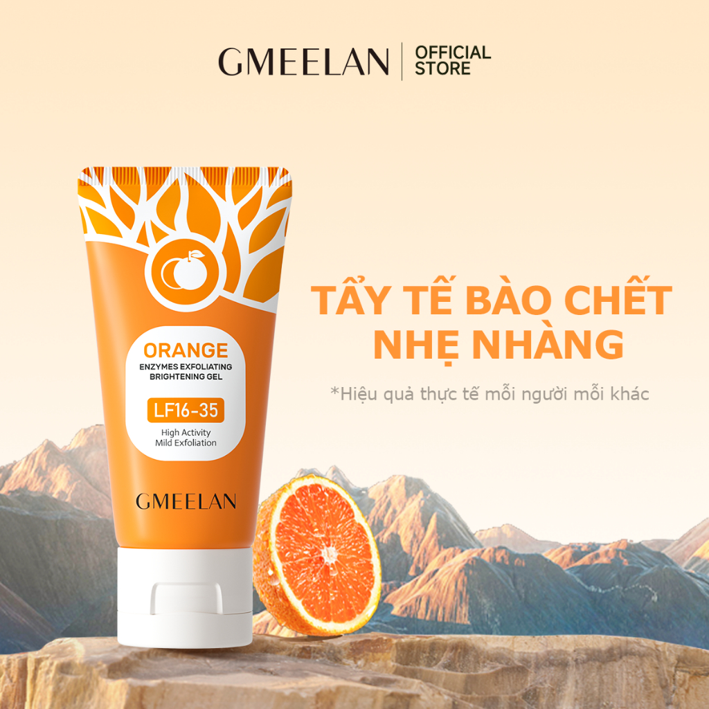 Gmeelan gel tẩy tế bào chết tác động cam enzymes 50g tẩy tế bào chết da mặt skincare gel tẩy tế bào chết orange