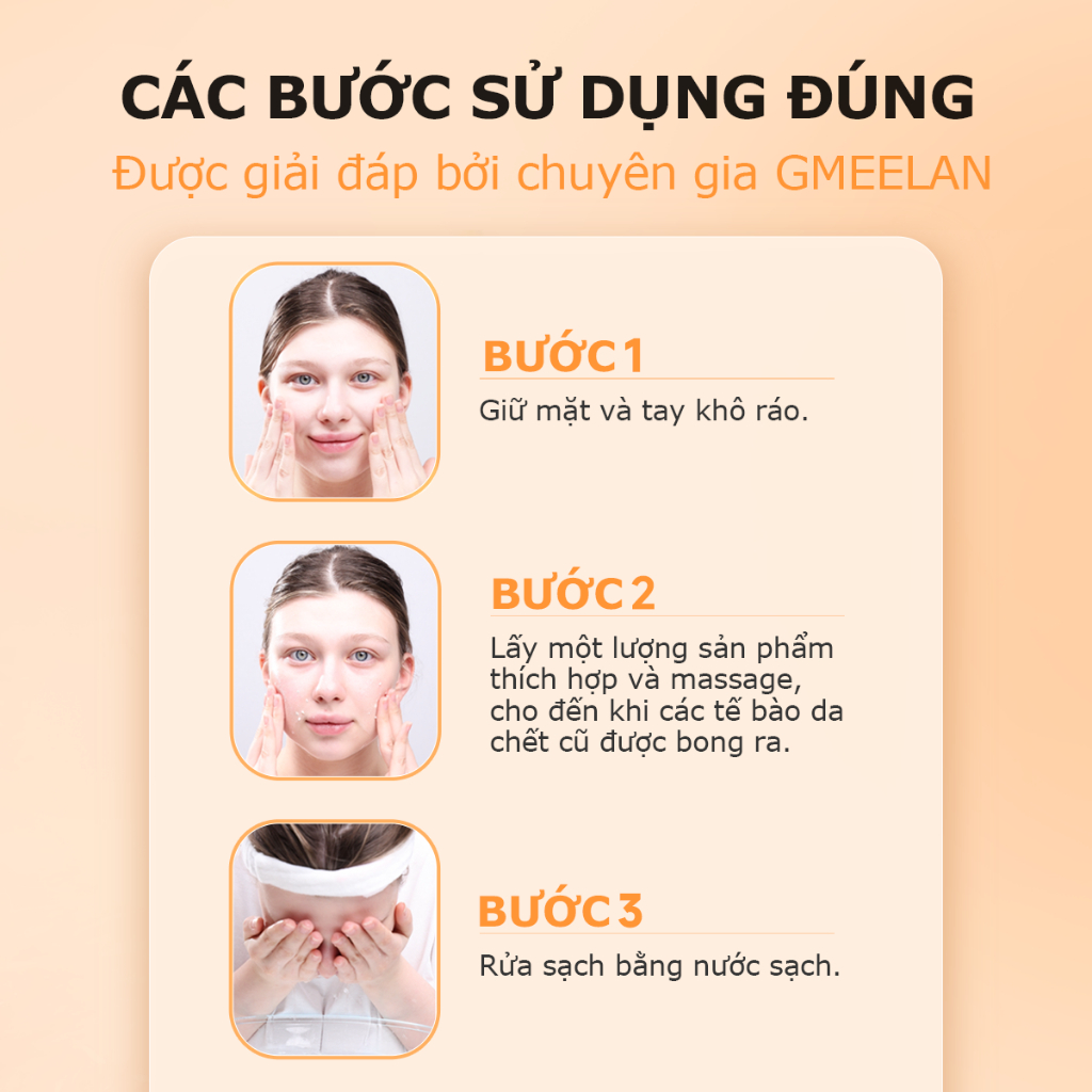 Gmeelan gel tẩy tế bào chết tác động cam enzymes 50g tẩy tế bào chết da mặt skincare gel tẩy tế bào chết orange