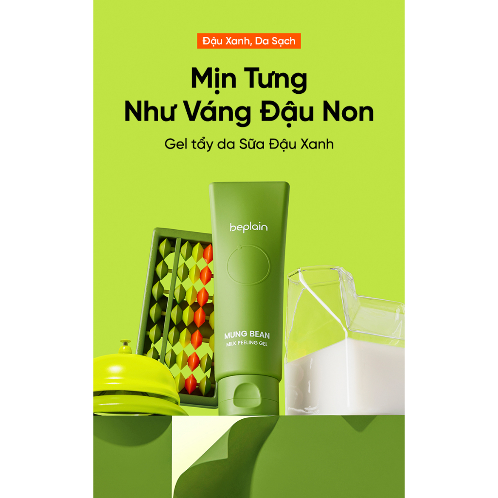 Peeling gel sữa đậu xanh beplain tẩy da chết vật lý hiệu quả 120ml